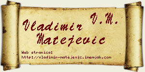 Vladimir Matejević vizit kartica